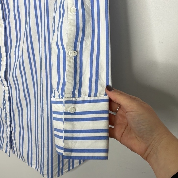 Zara oversized stripes lace back blouse - Picture 3 of 7